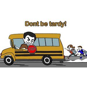 Dont be Tardy! Crazy School Bus Driver VinDicktive Mens Short Sleeve T Shirt L